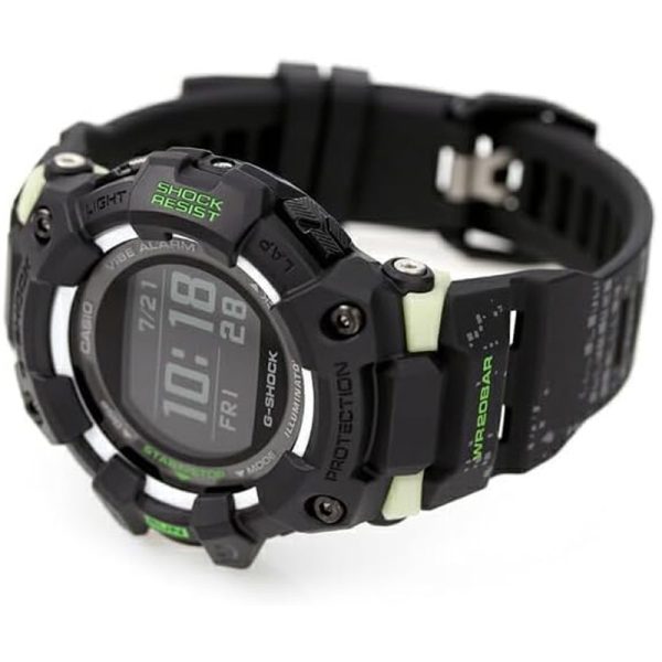 ساعت مچی مردانه کاسیو مدل GBD-100LM-1DR دایره ای با بند رزین ضد آب ۲۰ اتم