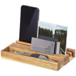 نظم دهنده و استند جنتلمن هاردور مدل Wooden Desk Organizer & Phone Stand