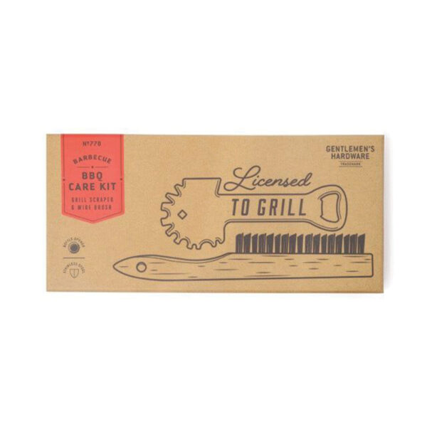 کیت تمیزکننده باربیکیو جنتلمنز هاردور مدل BBQ Care Kit Grill scraper & wire brush