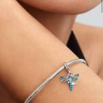 پلاک سنجاقک پاندورا مدل Double Dangle Dragonfly Charm 793745c01