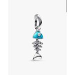 پلاک آویز پاندورا مدل Turquoise Blue Herringbone Dangle